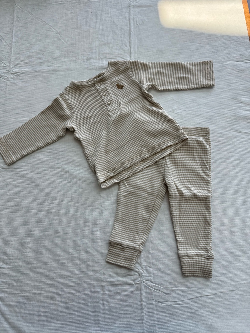 Carter's Neutral Beige & Cream Striped 2-Piece Set